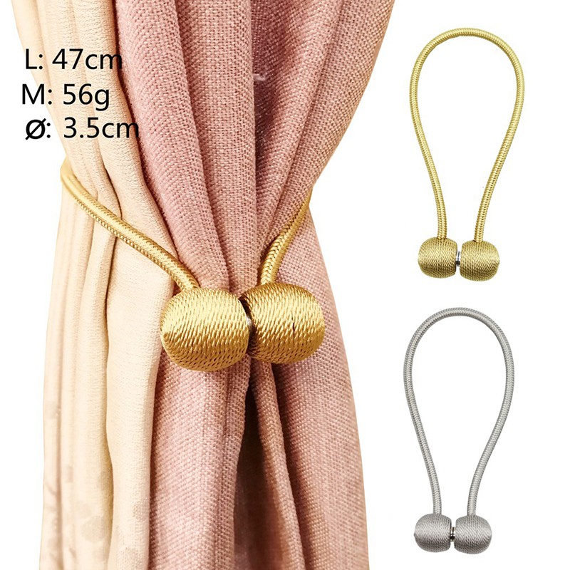 Curtain Tiebacks Ball Shape Alloy Magnetic Hanging Belts Ropes
