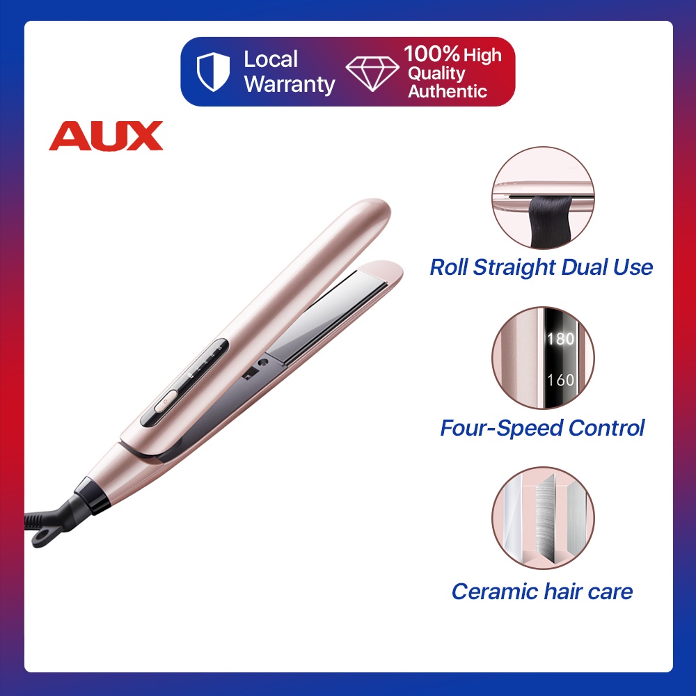 AUX Hair Straightener Curling Iron 2IN1 Mini Hair Curler Advanced Panel  Smart Display negative ions | Shopee Philippines