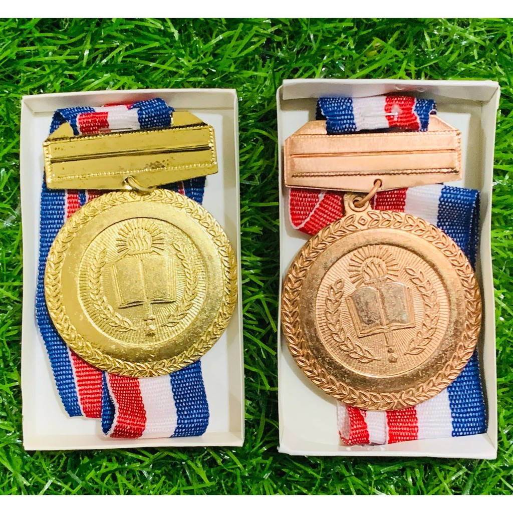 Medal Awards : Medallion : Book and Torch Medals with Box ( 2 ...