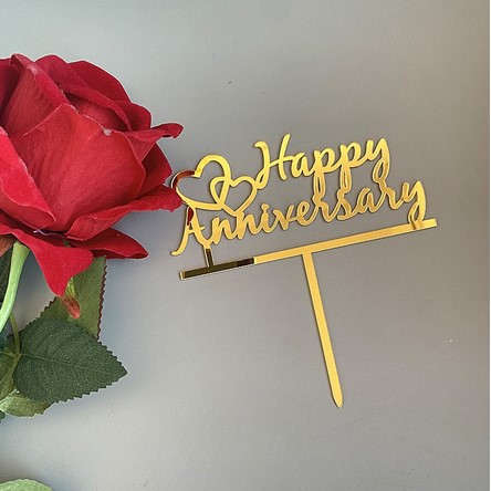 Happy Anniversary Cake Topper New Year Birthday Wedding Valentine's Day Anniversary Cake Topper Party Decoration