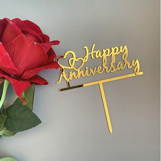 Happy Anniversary Cake Topper New Year Birthday Wedding Valentine's Day Anniversary Cake Topper Party Decoration #4