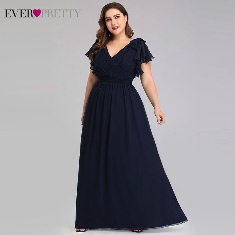 navy blue formal plus size dress
