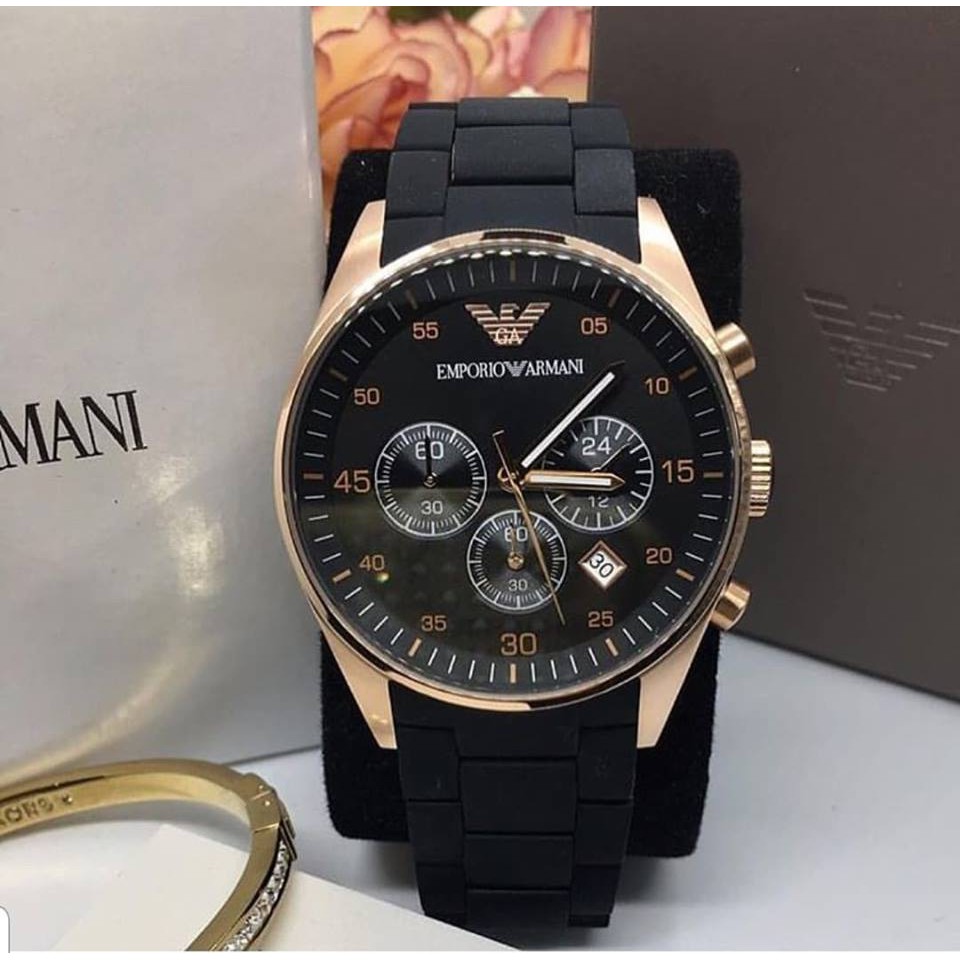 Emporio Armani Black Silicone Men's Watch - AR5905 | Shopee Philippines