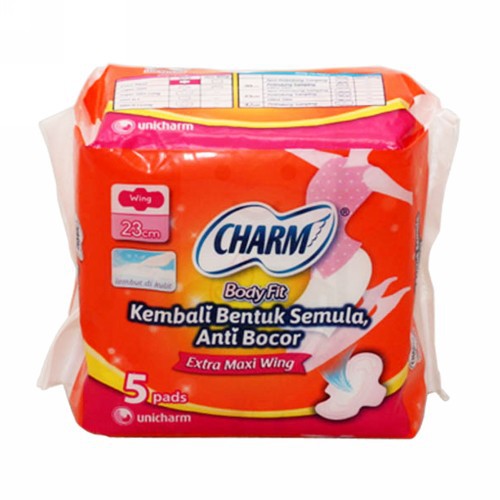 Charm Body Fit Extra Maxi wing Sanitary Napkins Contents 5 pcs