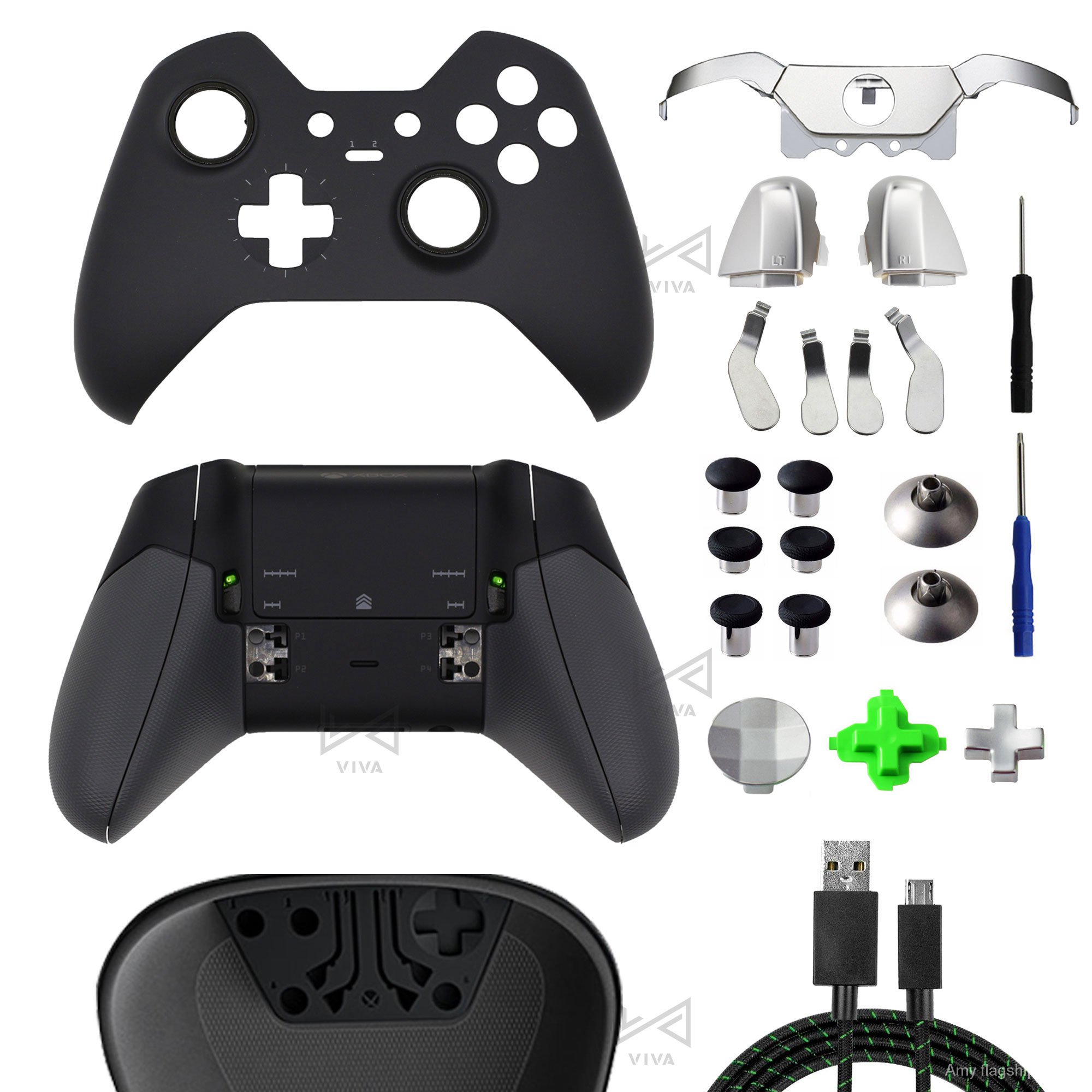Repair Parts For XBOX ONE Elite Gamepad Housing Shell Front Cover Back ...