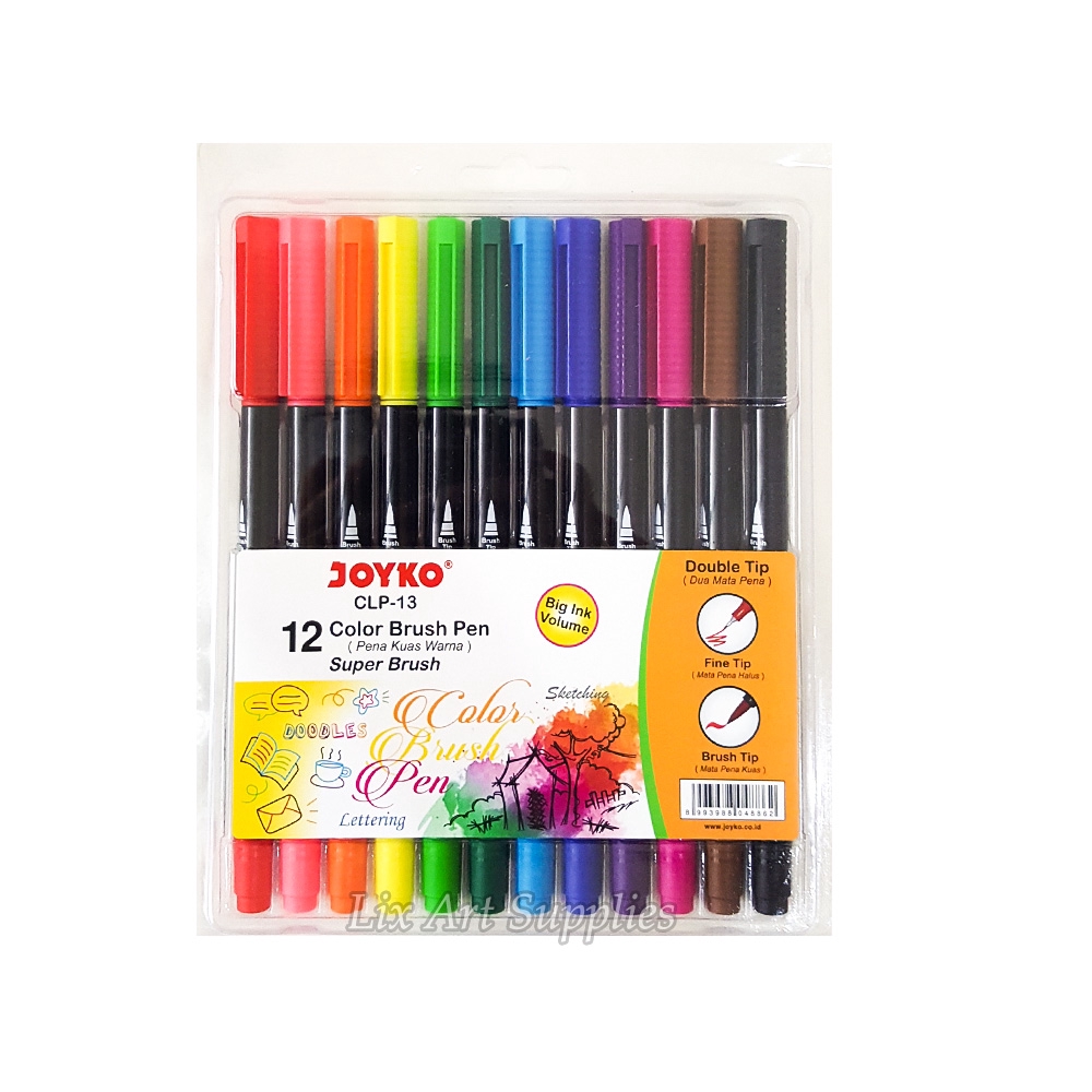 Joyko Super Brush Pen Set Of 12 Colors 