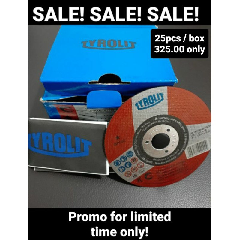 Tyrolit Cutting Disc 4" sold per box (25pcs/box) Shopee Philippines