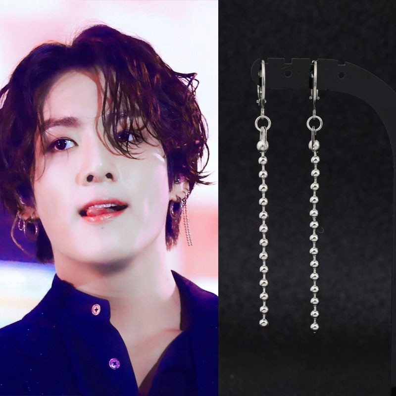 1Pc KPOP BTS Earrings Jungkook Suga Long Tassel Earring | Shopee