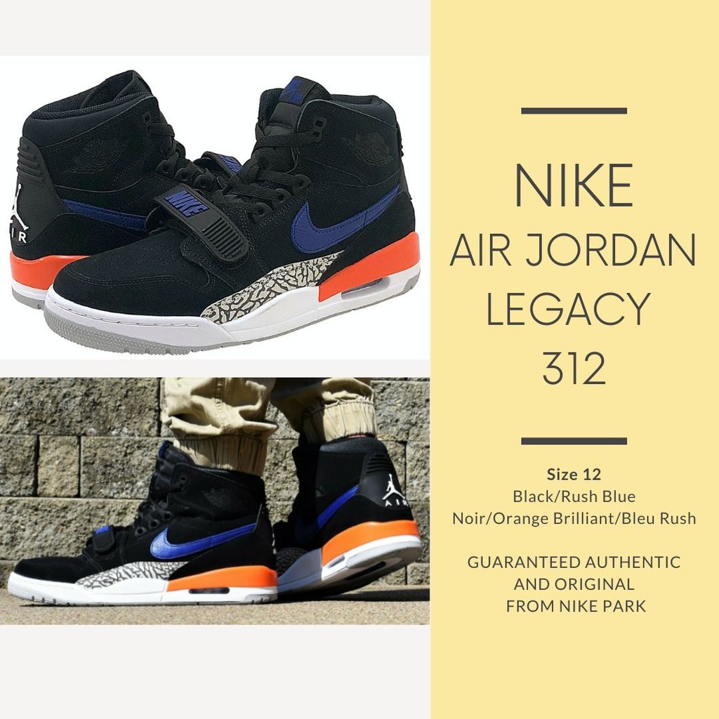 air jordan legacy 312 black rush blue