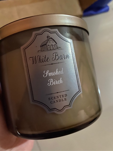 bath and body works smoked birch candle