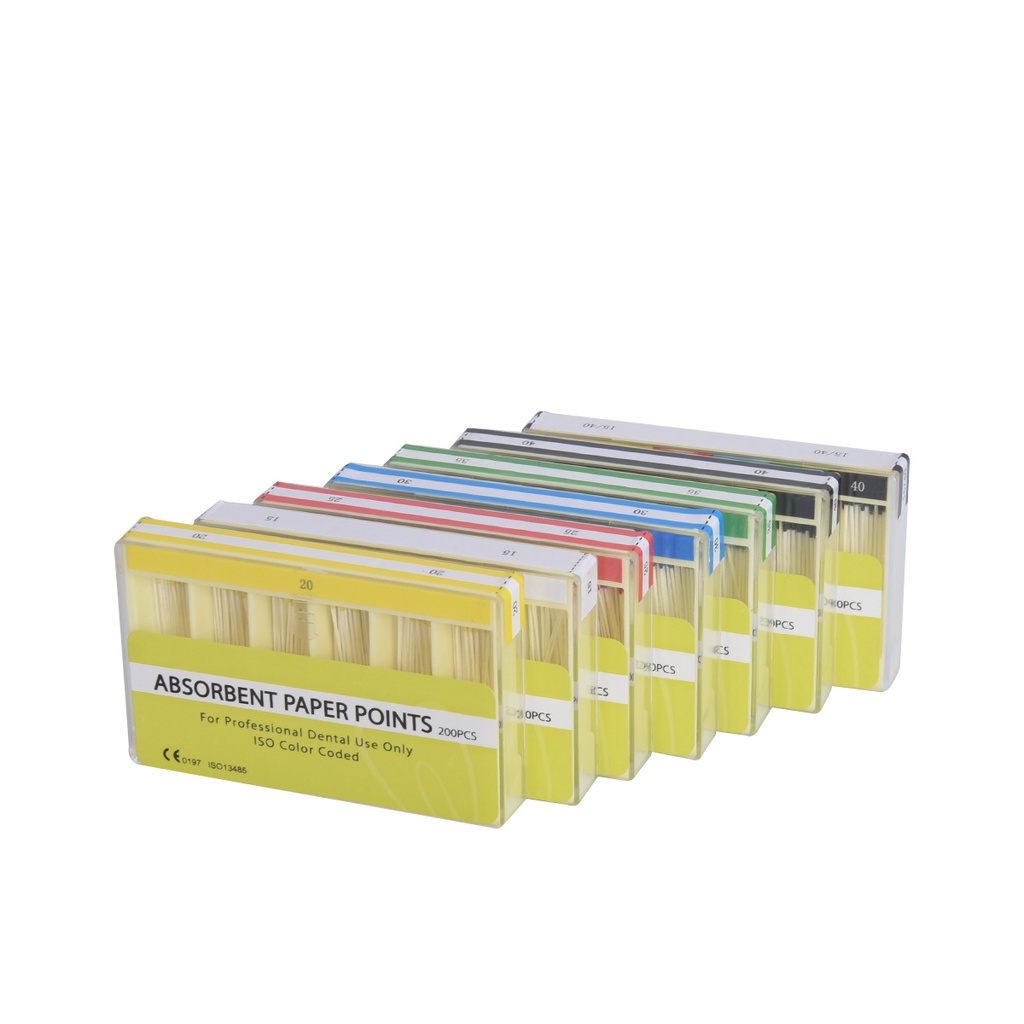200Pcs Dental Absorbent Paper Points Sterile 7 Sizes For Dentist