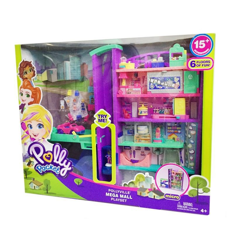 Polly Pocket Pollyville Mega Mall Super Pack Accessories Toys For Girls ...