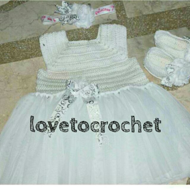 crochet christening dress
