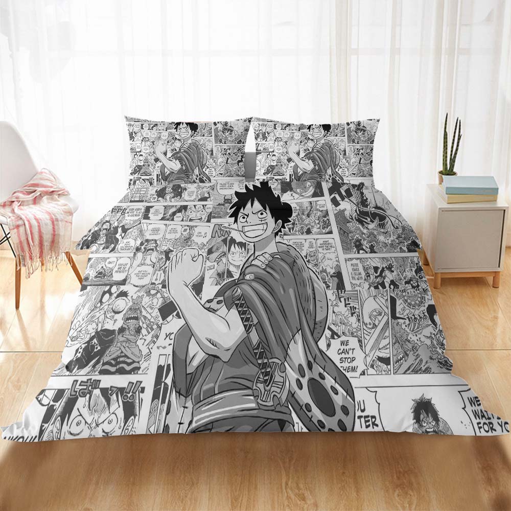 ONE PIECE 3IN1 Bedsheet Set Single Double Size Bed Sheet Zoro Luffy Ace