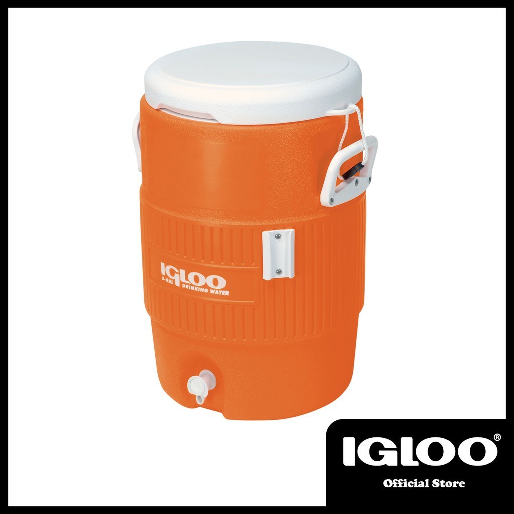 Igloo 5-Gallon Heavy-Duty Beverage Cooler 2 Set, 5-Gallon, Orange Orange & Ultimate Drip Catcher Set 