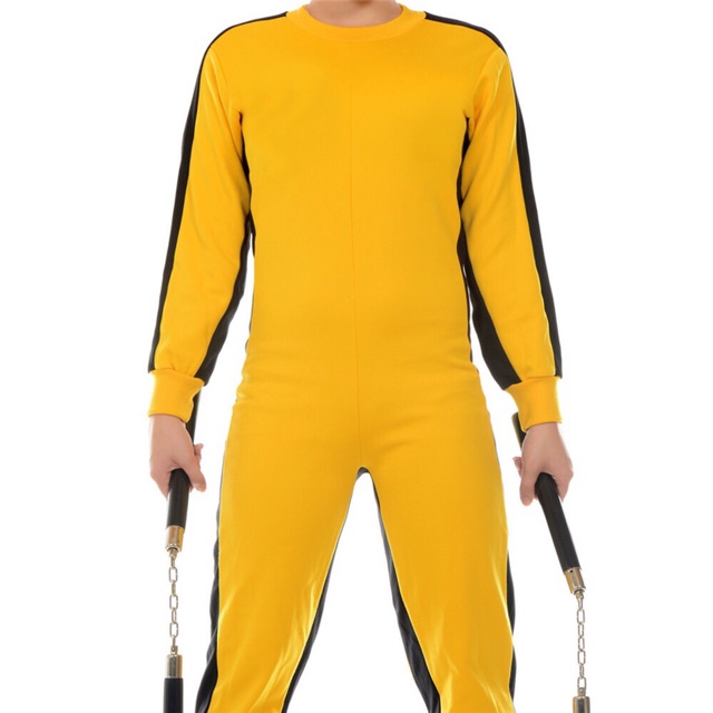 Gtagain Martial Arts Tracksuits Cosplay Yellow Chinese Kung Fu Jumpsuit Fighting Movie Film Costume Outfit Romper Suit Sportswear Unisex Adult Children Fashion 