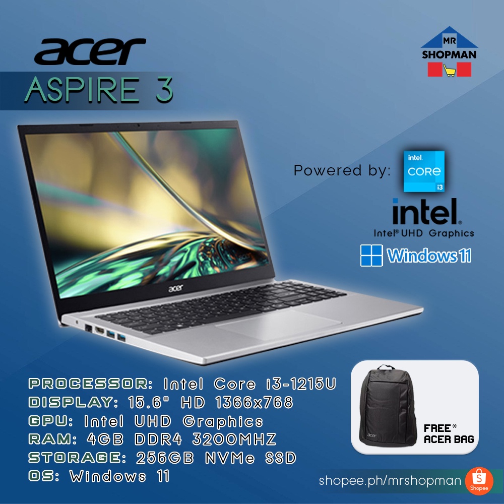 Acer Aspire 3 Intel Core i3 1215U | 15.6