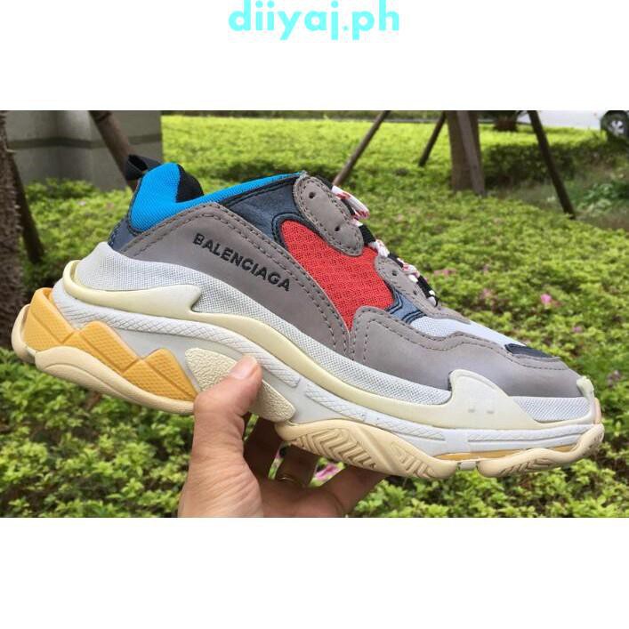 Balenciaga Triple S Nylon Suede and Leather Sneakers