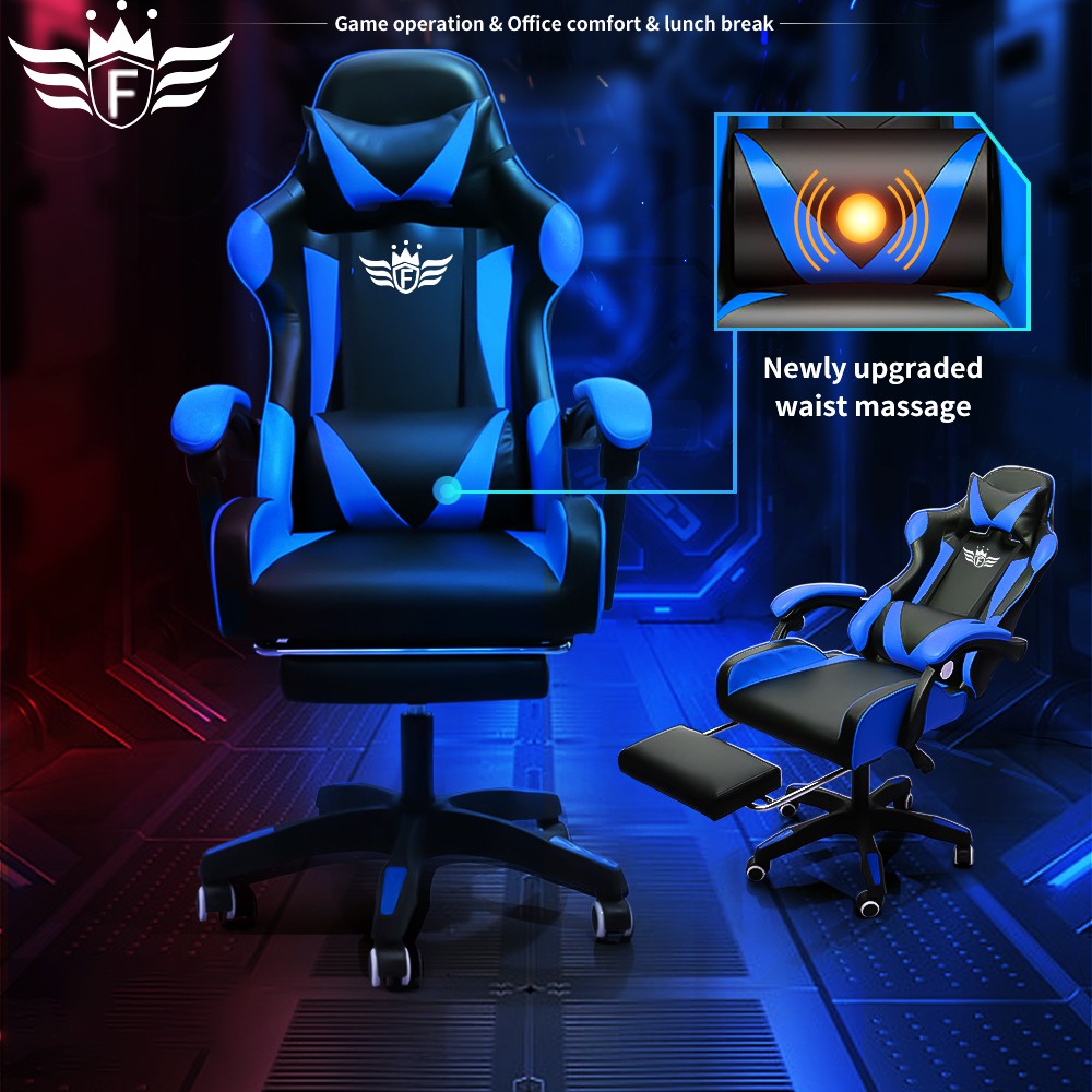 Leather Gaming Chair Ergonomic Office Computer Chair High Back Swivel