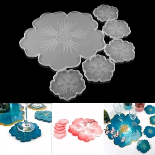 Agate Flower Coaster Resin Casting Mold Silicone Jewelry Making Epoxy Mould Craft Kit #1