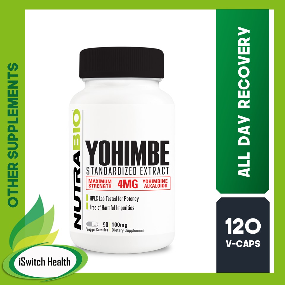 NutraBio Yohimbe Standardized Extract 4mg 90 Capsules Shopee