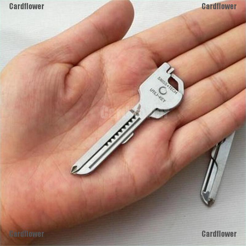 4pcs 6in1 Utili-Key Keychain Keyring Multi Tool Stainless EDC Screwdriver Opener