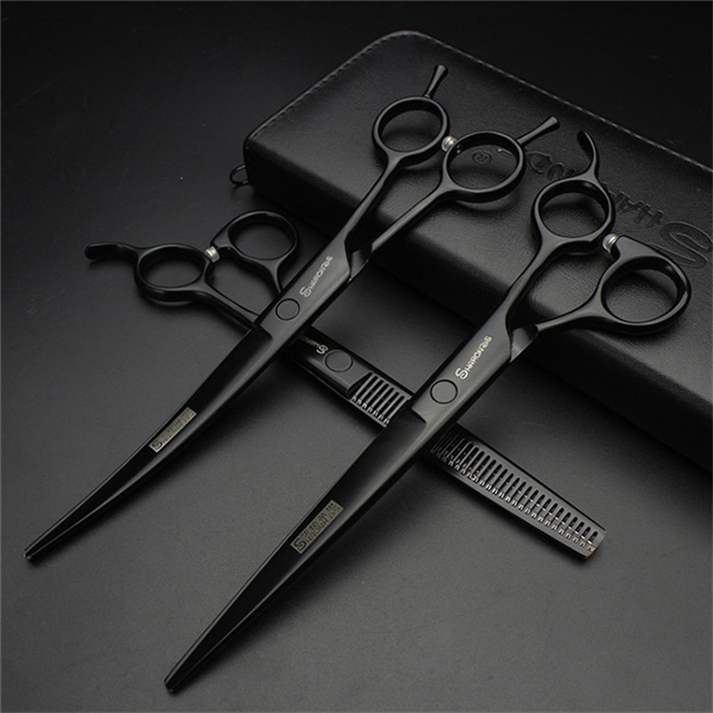 DOG grooming scissors set curved 7 inches professional 7.5 inch cat pet