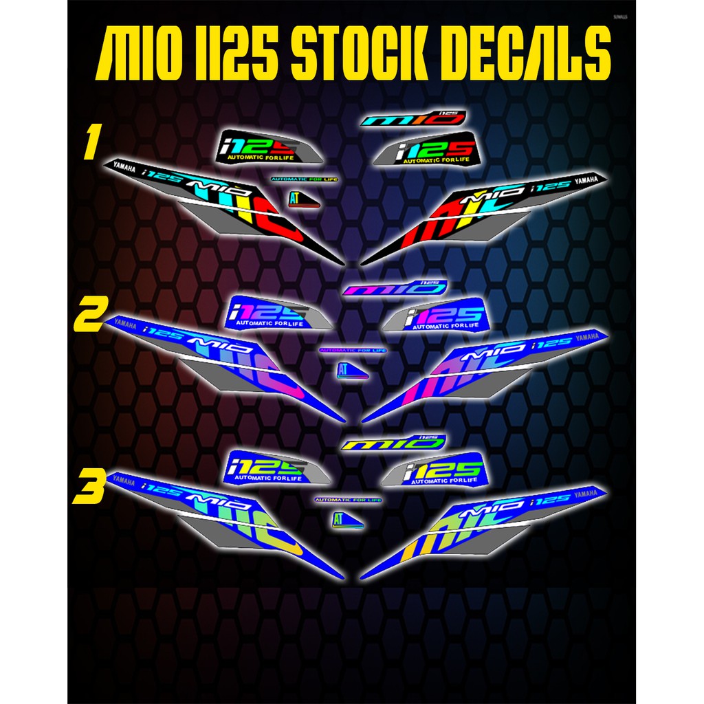 Mio i125 M3 Stock Decals Laminated Wateproof Vinyl Sticker Shopee