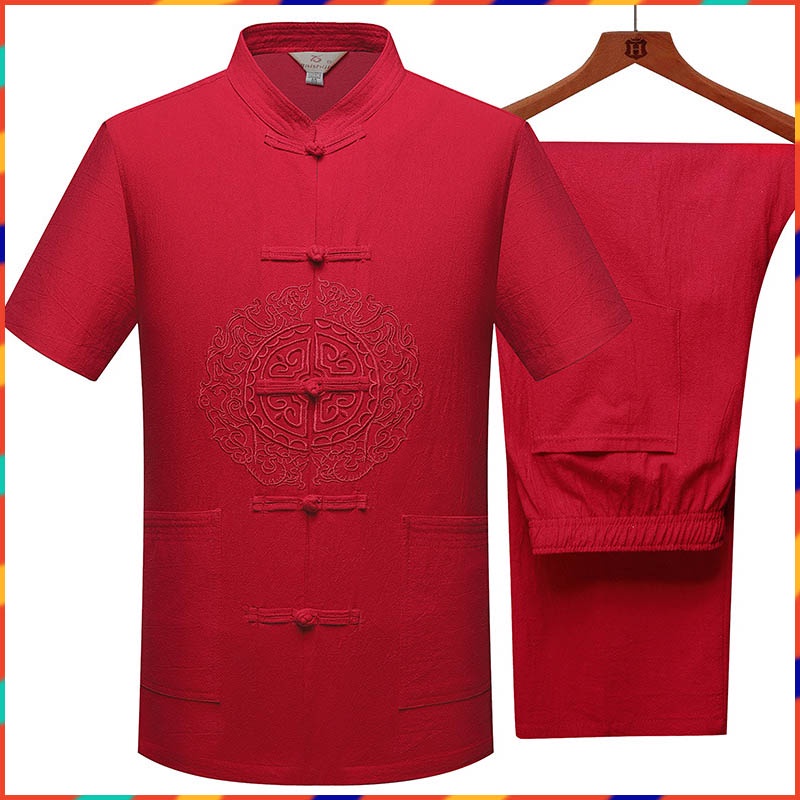 Tang Suit Traditional Wear Costume Hanfu CNY Style Shirt Dress men ...