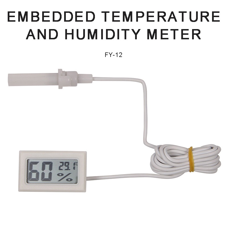 Portable Temperature Humidity Meter Digital LCD Display Wired Vivarium