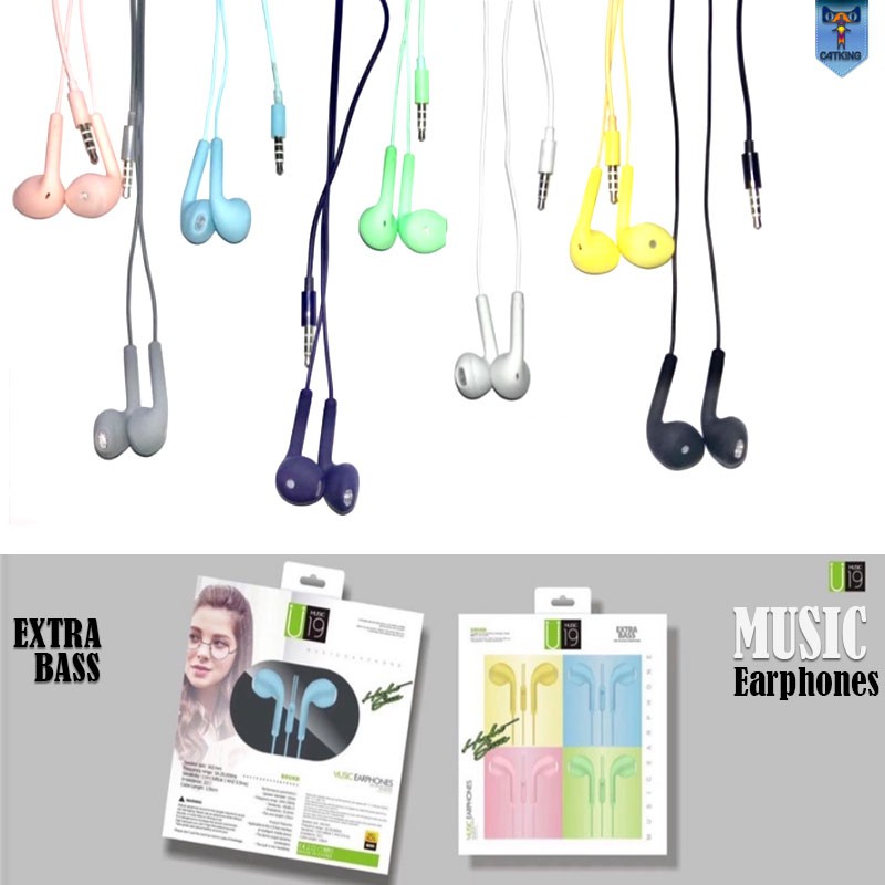 U19 1.2M Color Stereo Headset Macaron Wired Earphone Extra Bass Music