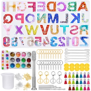 1 Set Alphabet Silicone Molds Epoxy Resin Letters Number Kit DIY Reverse For Jewelry Making Key Chain Casting #6