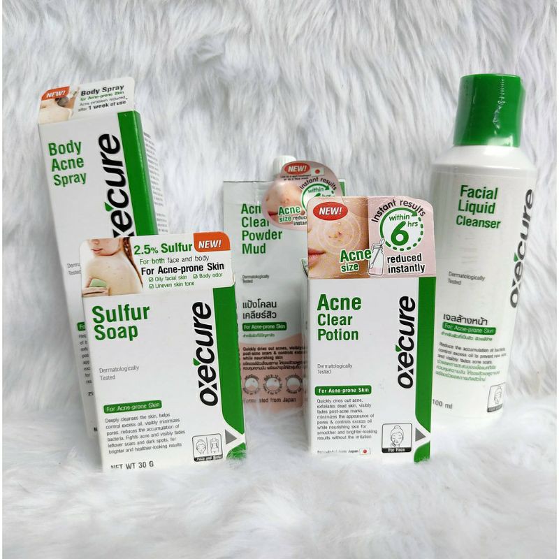 Oxecure Acne Clear Powder Mud 5g Sulfur Soap 100g Body Acne Spray 50ml 100ml Shopee Philippines