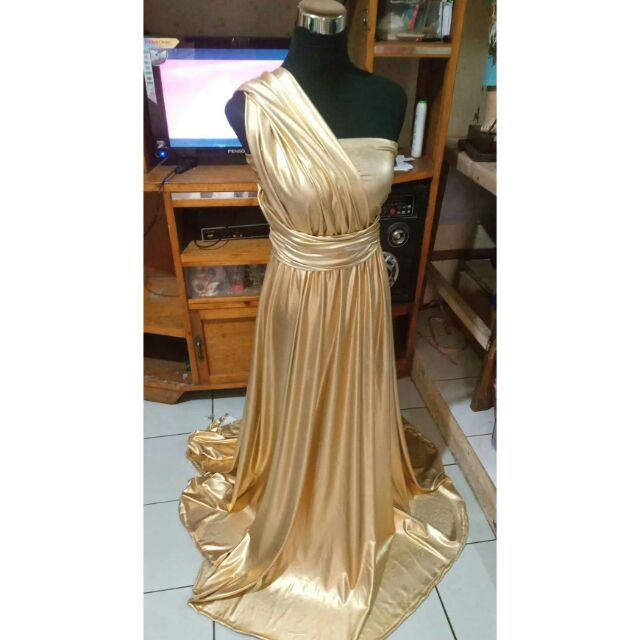 metallic gold infinity dress