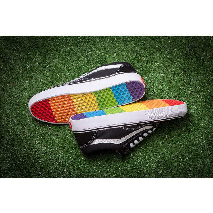 vans old skool rainbow bottom