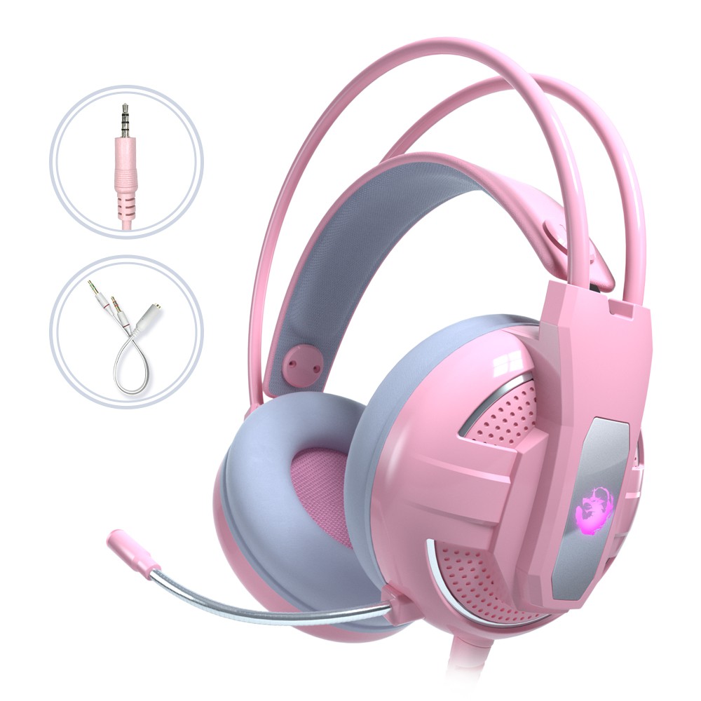 pink headset with mic
