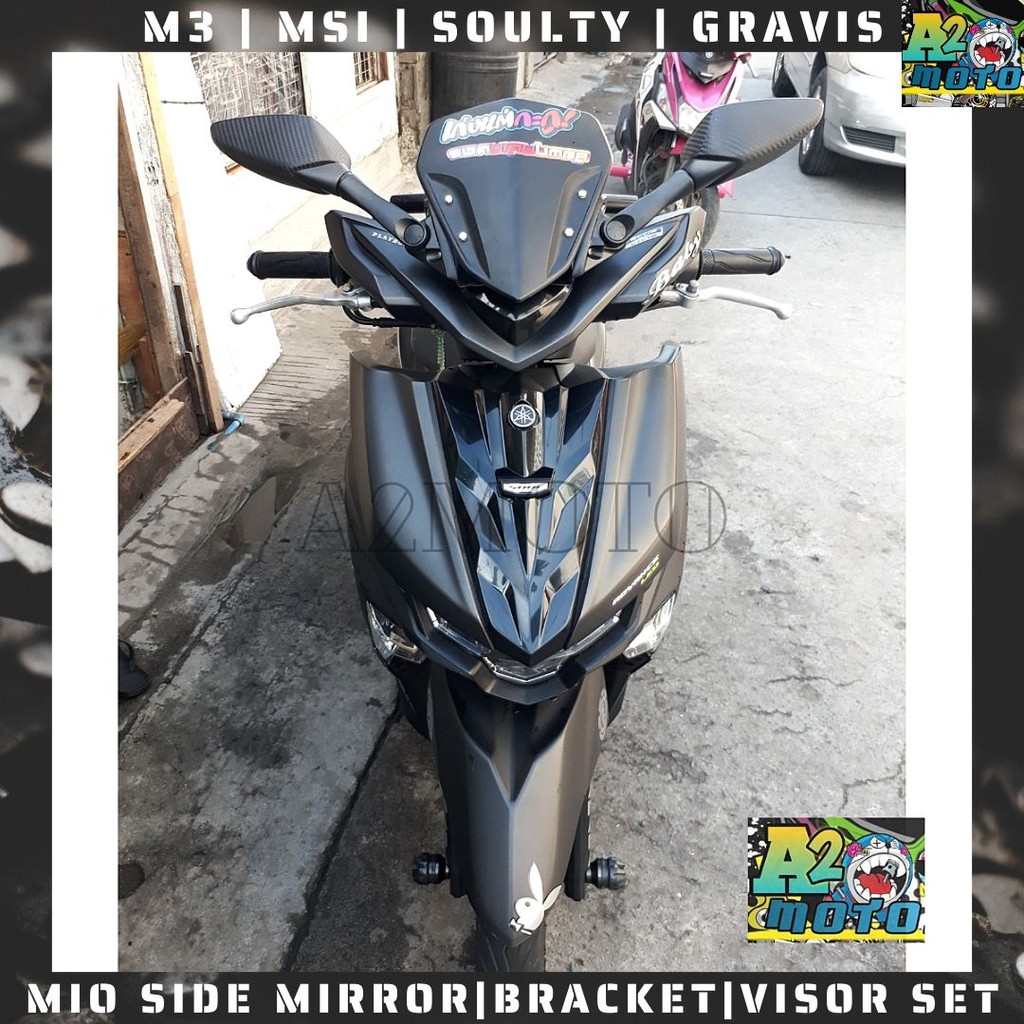 All Mio Side Mirror with Bracket and Visor SET FOR Gravis / M3 i125