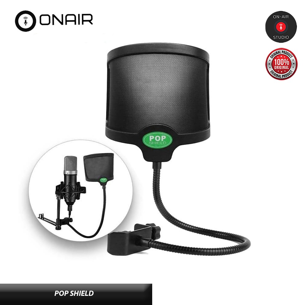 Pop Shield with Adjustable Mount and 360° Flexible Metal Gooseneck