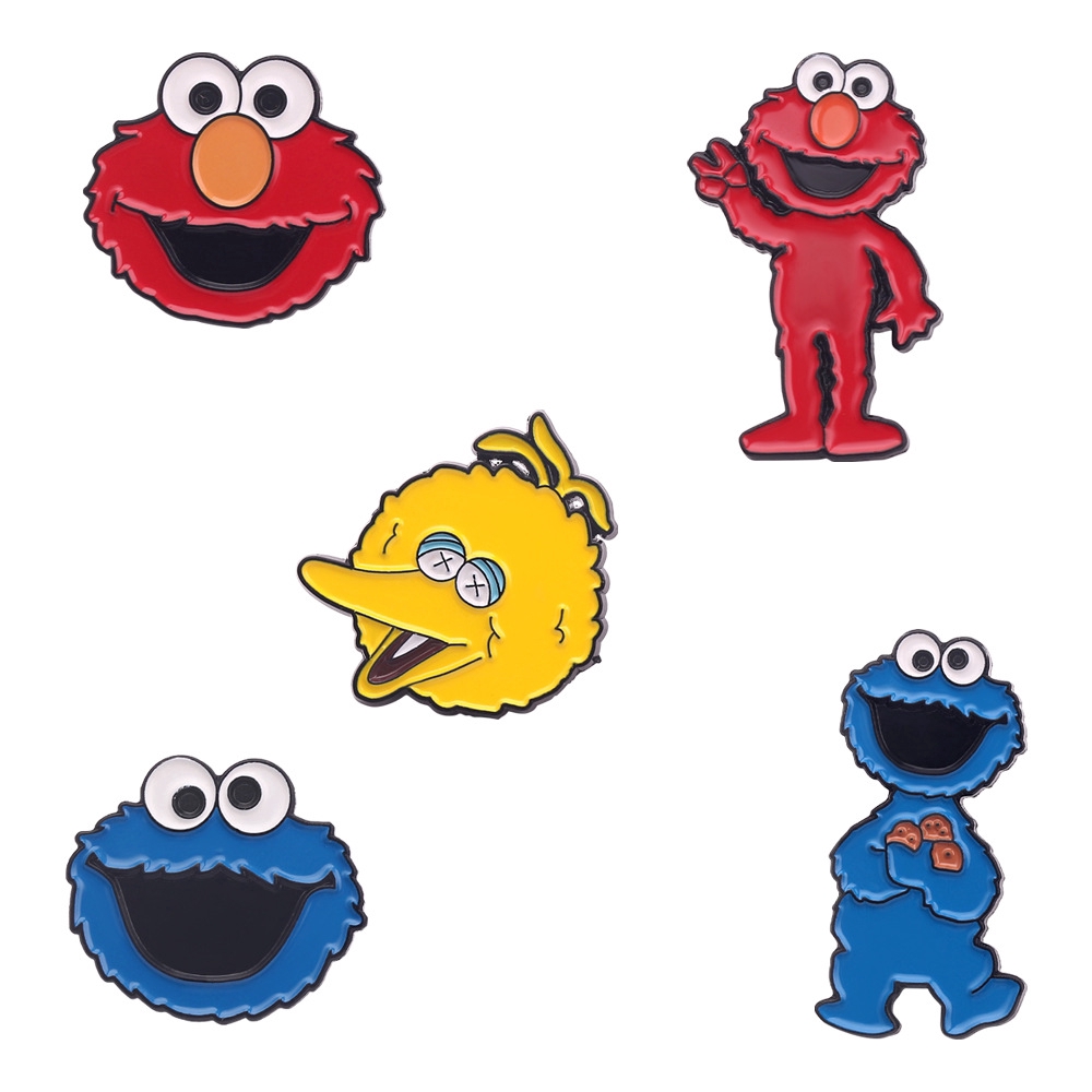 Cute Sesame street Badge elmo cookie monster anime brooch cosplay ...