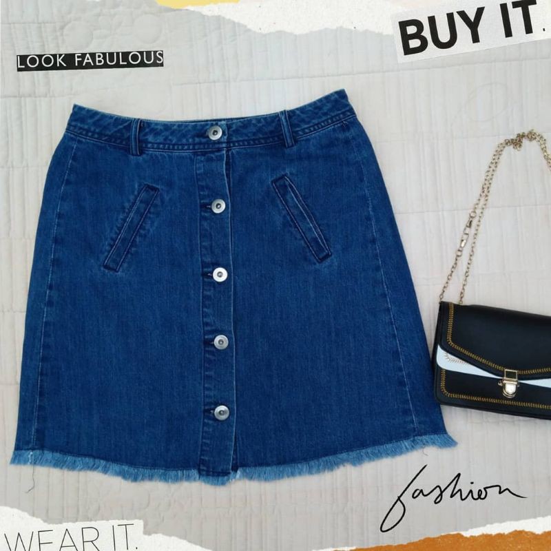 shopee denim skirt