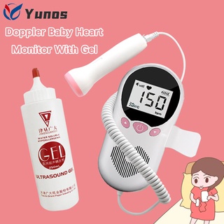 Yunos Fetal Doppler Baby Heart Monitor Device Medical LCD Screen Heart Rate Monito Gel