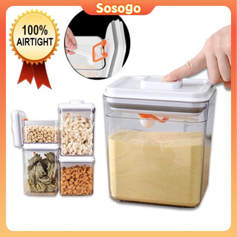Food Storage Container 2in1 Airtight Milk Container with Scoop Spoon