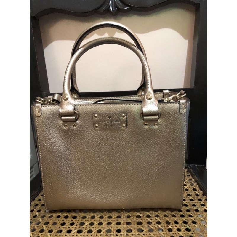 Kate Spade Rosegold Metallic Tote | Shopee Philippines