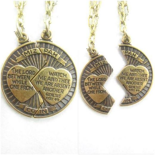 Antique Gold Mizpah Coin Necklace Set Shopee Philippines