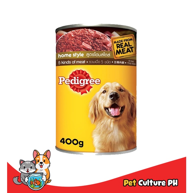 Pedigree Can Dog Food Wet 5 Kinds Of Meat Flavor 400g Shopee Philippines