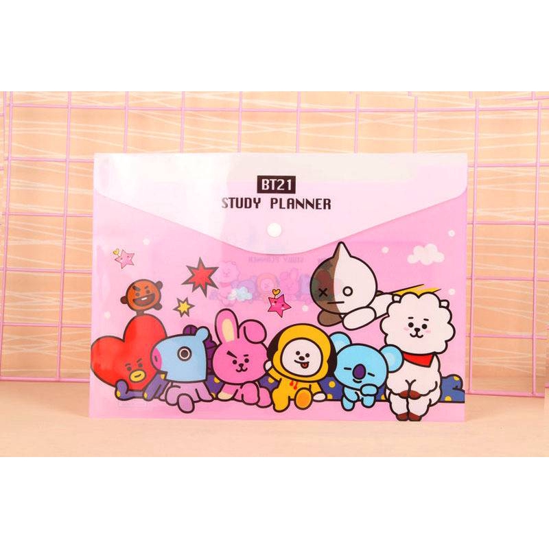 KPOP BTS BT21 Official Same File Pocket TATA COOKY KOYA CHIMMY SHOOKY A4  Storage Bag Student Supplies Pocket File | Shopee Philippines