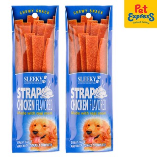 Sleeky Chewy Snack Strap Chicken Dog Treats 50g (2 packs)