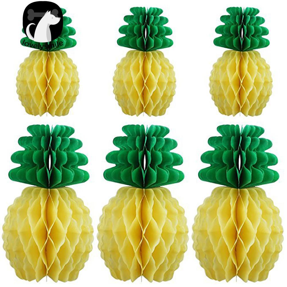 Paper Pineapple Honeycomb Garland Hawaiian Summer Party Festival Ornament