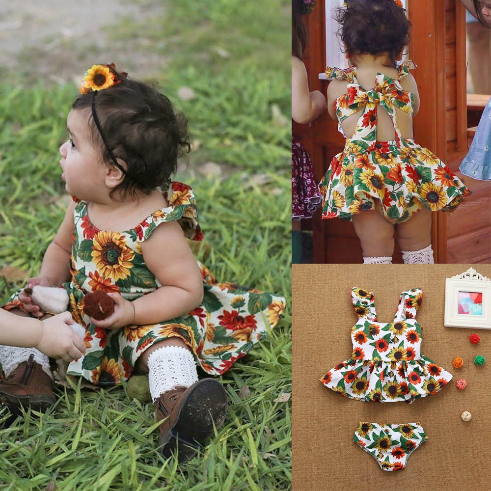 sunflower dresses for little girls