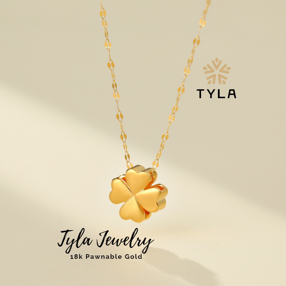 Tyla 18K Gold Necklace Pendant Flower Necklace For Women Jewelry Real ...
